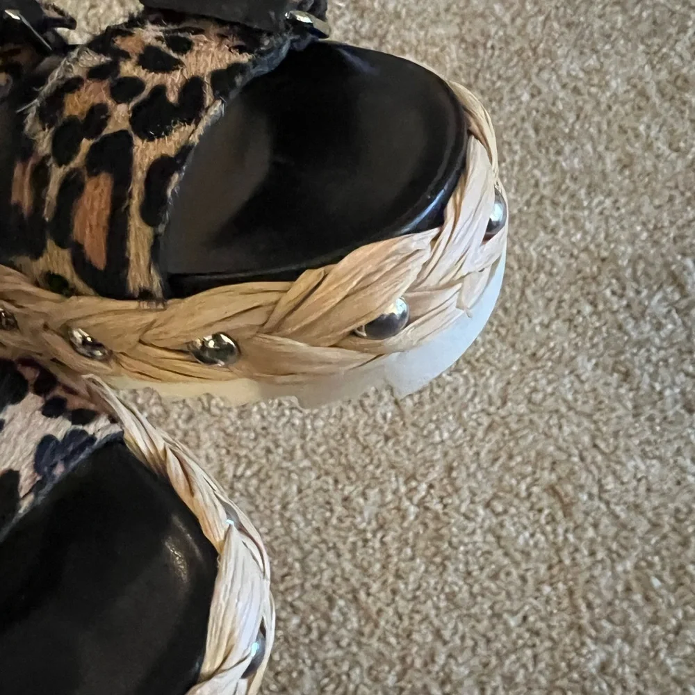 Donald Pliner Larabee‎ printed calf hair slide sandals 6 $168